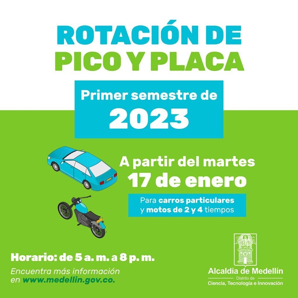 Pico y Placa en Medellín 2023
